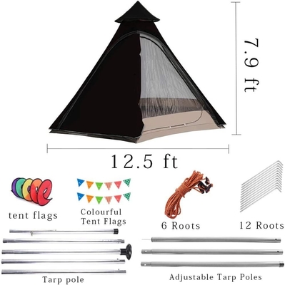 12'x10'x8'Dome Camping Tent 5-6 Persone 4 Stagione Doppi strati impermeabili Anti-UV Windproof Tent Famiglia Camping all'aperto
