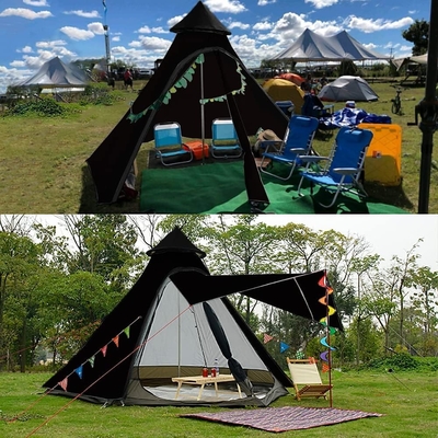 12'x10'x8'Dome Camping Tent 5-6 Persone 4 Stagione Doppi strati impermeabili Anti-UV Windproof Tent Famiglia Camping all'aperto