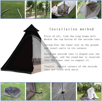 12'x10'x8'Dome Camping Tent 5-6 Persone 4 Stagione Doppi strati impermeabili Anti-UV Windproof Tent Famiglia Camping all'aperto