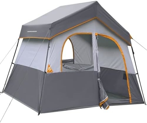 HIKERGARDEN Tenda da campeggio per 6 persone - Portatile facile da impostare Tenda di famiglia per il campeggio, Tenda di cabina in tessuto a prova di vento all'aperto