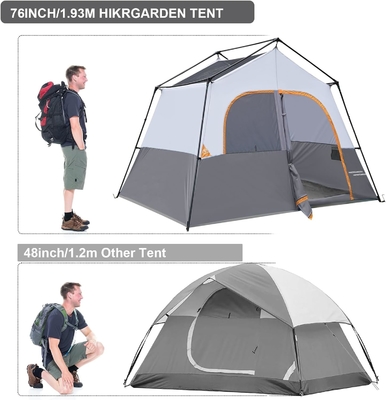 HIKERGARDEN Tenda da campeggio per 6 persone - Portatile facile da impostare Tenda di famiglia per il campeggio, Tenda di cabina in tessuto a prova di vento all'aperto