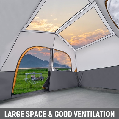 HIKERGARDEN Tenda da campeggio per 6 persone - Portatile facile da impostare Tenda di famiglia per il campeggio, Tenda di cabina in tessuto a prova di vento all'aperto