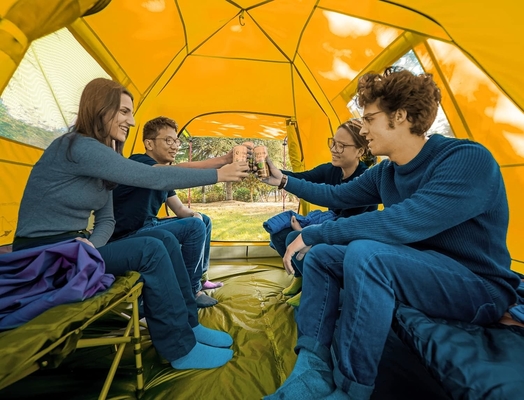 KAZOO 2/4 Persone Tenda da campeggio all'aperto impermeabile per famiglie Tende di grandi dimensioni 2/4 Persone facile da installare Tenda con portico doppio strato