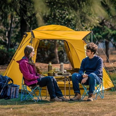 KAZOO 2/4 Persone Tenda da campeggio all'aperto impermeabile per famiglie Tende di grandi dimensioni 2/4 Persone facile da installare Tenda con portico doppio strato