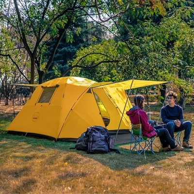 KAZOO 2/4 Persone Tenda da campeggio all'aperto impermeabile per famiglie Tende di grandi dimensioni 2/4 Persone facile da installare Tenda con portico doppio strato