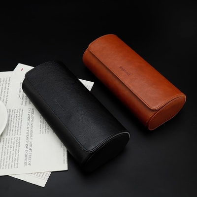 Cassa da viaggio per orologi, rotolo per 3 orologi, pelle finta premium, confezionamento in scatola regalo