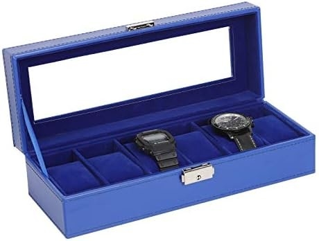 NEX 6 slot Watch Box Organizer per uomini, Black Watch Holder Stand Display Case di stoccaggio