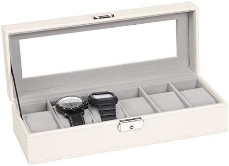 NEX 6 slot Watch Box Organizer per uomini, Black Watch Holder Stand Display Case di stoccaggio
