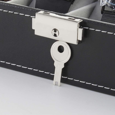 NEX 6 slot Watch Box Organizer per uomini, Black Watch Holder Stand Display Case di stoccaggio