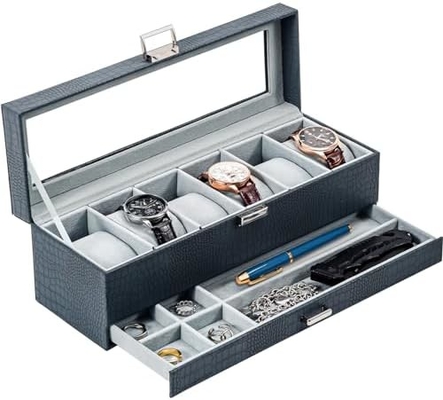 ProCase Watch Box Organizer per uomini, 6 slot Watch Display Case con cassetto, regalo per il giorno del padre uomo Watch Holder Watch