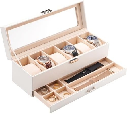 ProCase Watch Box Organizer per uomini, 6 slot Watch Display Case con cassetto, regalo per il giorno del padre uomo Watch Holder Watch