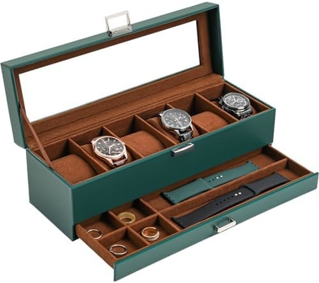 ProCase Watch Box Organizer per uomini, 6 slot Watch Display Case con cassetto, regalo per il giorno del padre uomo Watch Holder Watch