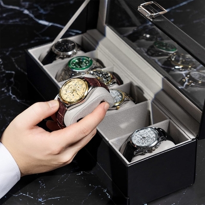 ProCase Watch Box Organizer per uomini, 6 slot Watch Display Case con cassetto, regalo per il giorno del padre uomo Watch Holder Watch