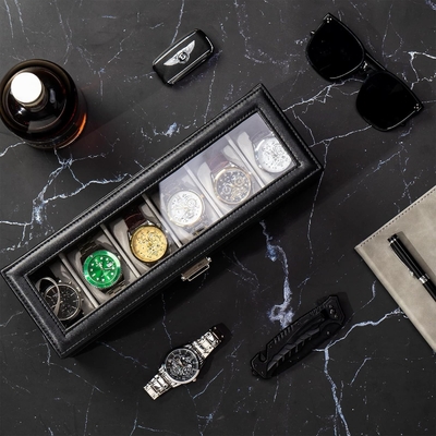 ProCase Watch Box Organizer per uomini, 6 slot Watch Display Case con cassetto, regalo per il giorno del padre uomo Watch Holder Watch