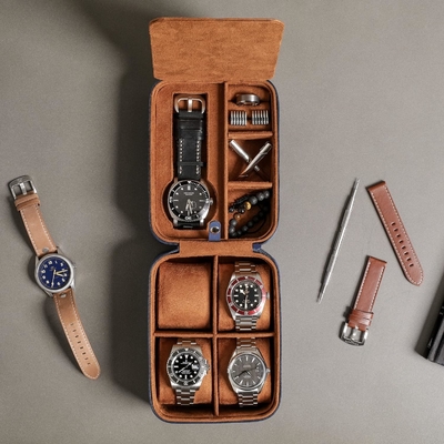 ROTHWELL 5 Watch Travel Case Storage Organizer per 5 orologi.