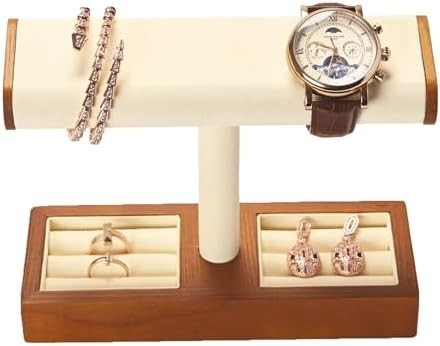 Display in legno massello Stand T-bar Watch Stand Gioielleria portaorologio portaorologio Case per uomini Organizzatore portaorologio per uomini