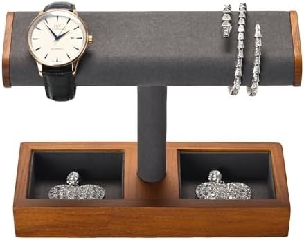 Display in legno massello Stand T-bar Watch Stand Gioielleria portaorologio portaorologio Case per uomini Organizzatore portaorologio per uomini