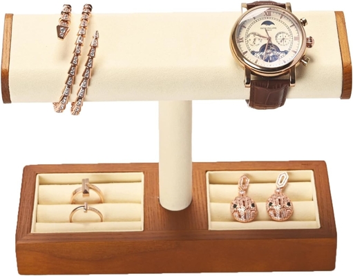 Display in legno massello Stand T-bar Watch Stand Gioielleria portaorologio portaorologio Case per uomini Organizzatore portaorologio per uomini