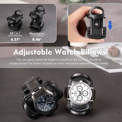 Casella automatica per orologi doppi con 8 caselle di stoccaggio extra, casella automatica per orologi doppi con organizzatore di gioielli,