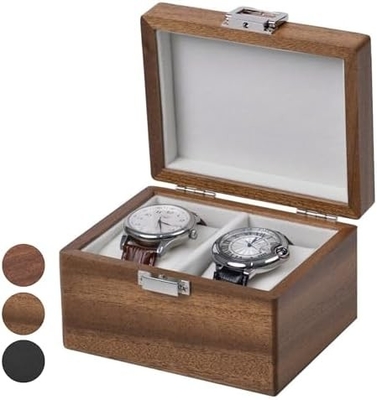 Casella per orologi, custodia da viaggio per uomini, organizzatore per orologi in legno e portagioielli per donna, protezione portatile a 2 slot