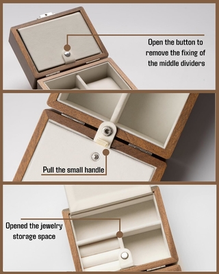 Casella per orologi, custodia da viaggio per uomini, organizzatore per orologi in legno e portagioielli per donna, protezione portatile a 2 slot