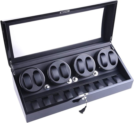 Orologio giratore, XTELARY Luxury 4 Motor Quad Orologio giratori per orologi automatici Cassaforte &amp; Display Box in legno 8 + 9 Conservatorio