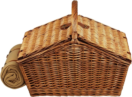 Picnic all'Ascot Huntsman, cesto da picnic in stile inglese, con servizio per 4 persone, set da caffè e coperta.