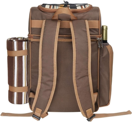 Hap Tim Picnic Backpack Cooler per 4 persone con borsa isolante impermeabile, porta vini, coperta di velluto,