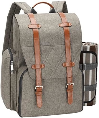 Zaino da picnic per 4 persone con grande borsa isolante per il raffreddamento, set di cestini da picnic con borsa per vino,