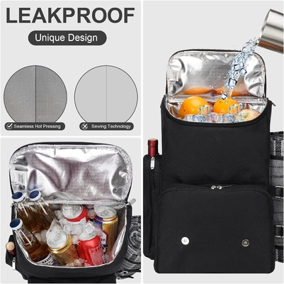 Zaino da picnic per 4 persone con grande borsa isolante per il raffreddamento, set di cestini da picnic con borsa per vino,