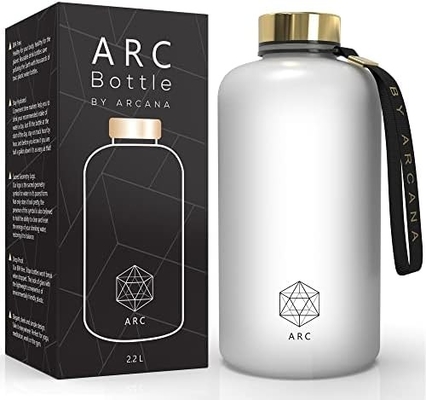 Bottiglia d'acqua ARCANA Arc con marcatore di orario - Bottiglie d'acqua motivazionali con orari di consumo - Plastica congelata priva di BPA