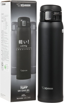Zojirushi SM-SA60BA Tazza isolante al vuoto in acciaio inossidabile, 1 conteggio (confezione di 1), nero, 20 once