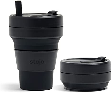 Coppa da viaggio pieghevole - Verde salvia, 12 oz / 355 ml - Proof-Leak Reusable To-Go Pocket Size Silicone Bottle