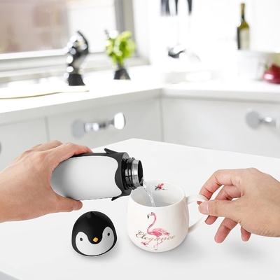 Pinguino Acciaio inossidabile Vasca isolante per viaggi Tazza di tè Bottiglia d'acqua Bottiglia di caffè
