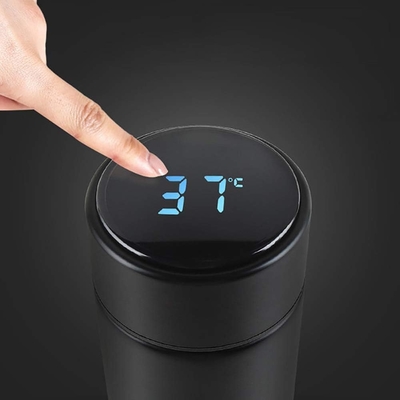 Bottiglia d'acqua con display di temperatura a LED,bottiglia d'acqua isolante a vuoto a doppia parete,acciaio inossidabile per sport automobilistici