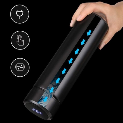 Bottiglia d'acqua con display di temperatura a LED,bottiglia d'acqua isolante a vuoto a doppia parete,acciaio inossidabile per sport automobilistici
