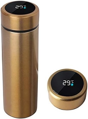 Bottiglia d'acqua con display di temperatura a LED,bottiglia d'acqua isolante a vuoto a doppia parete,acciaio inossidabile per sport automobilistici