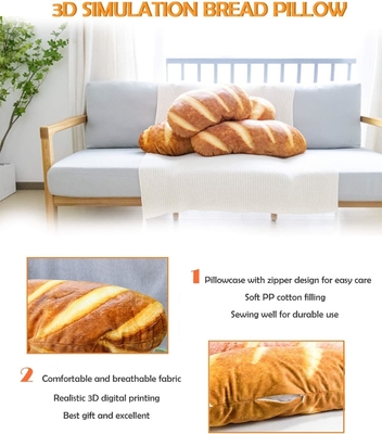 40 in 3D Simulazione Forma di pane cuscino morbido lombare baguette schiena cuscino cibo divertente giocattolo ripieno di peluche