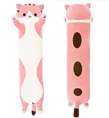 WUYU Dolce Bambola Gattina Carino Cartone animato Morbido Stuffato Gattino Cuscino Lungo Tiro Dormito Cuscino Bambola giocattolo regalo per bambini