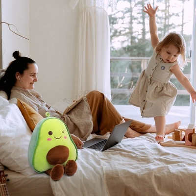 16.5 pollici di coccole di avocado ripieni di frutta morbida di peluche lancia cuscini regalo per bambini, cibo a forma di lancio cuscino giocattolo per Natale