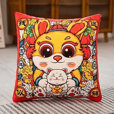 Mascotte dell'anno del coniglio, Big Red Pillow, Quilt dell'anno del coniglio 40*40cm