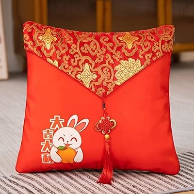 Mascotte dell'anno del coniglio, Big Red Pillow, Quilt dell'anno del coniglio 40*40cm