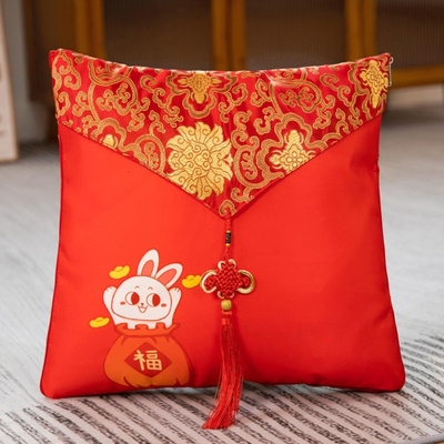 Mascotte dell'anno del coniglio, Big Red Pillow, Quilt dell'anno del coniglio 40*40cm