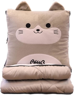 Copertura e cuscino da viaggio - Premium Soft 2 in 1 Copertura da aereo con cuscino da borsa morbido