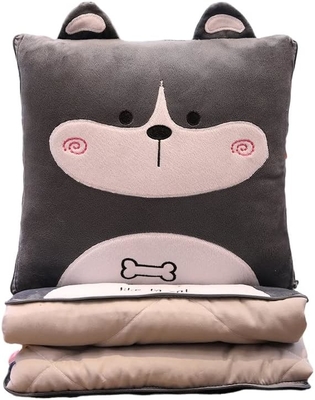 Copertura e cuscino da viaggio - Premium Soft 2 in 1 Copertura da aereo con cuscino da borsa morbido