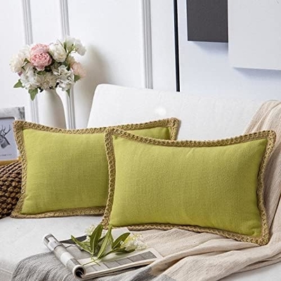 Phantoscope Pack di 2 Decorative Farmhouse throw cuscino coperture,modello solido per la casa