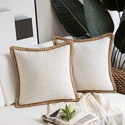 Phantoscope Pack di 2 Decorative Farmhouse throw cuscino coperture,modello solido per la casa
