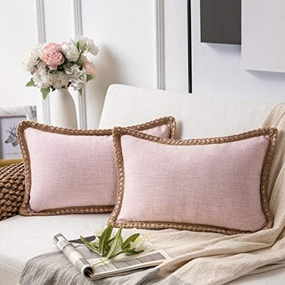Phantoscope Pack di 2 Decorative Farmhouse throw cuscino coperture,modello solido per la casa