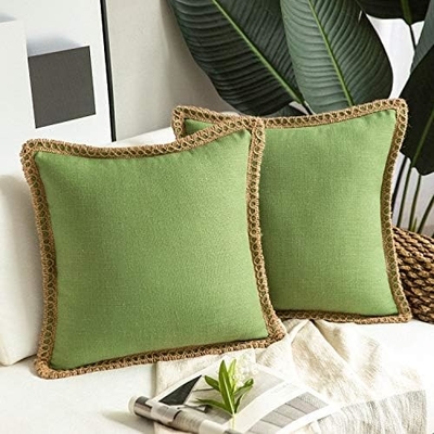 Phantoscope Pack di 2 Decorative Farmhouse throw cuscino coperture,modello solido per la casa