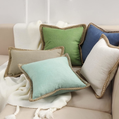 Phantoscope Pack di 2 Decorative Farmhouse throw cuscino coperture,modello solido per la casa